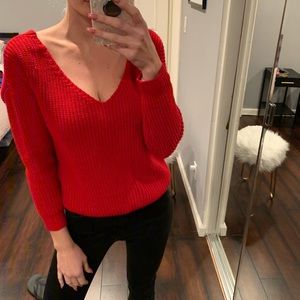 Majorelle Cross Back Sweater in Red